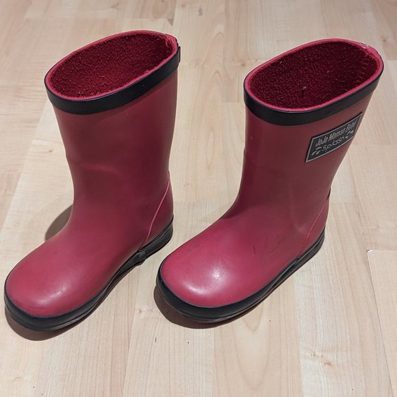 Jojo Maman Bébé Waterproof Rain Boots - Infant Girl Size 6, Pink & Dark Blue, Pe - Picture 2 of 5